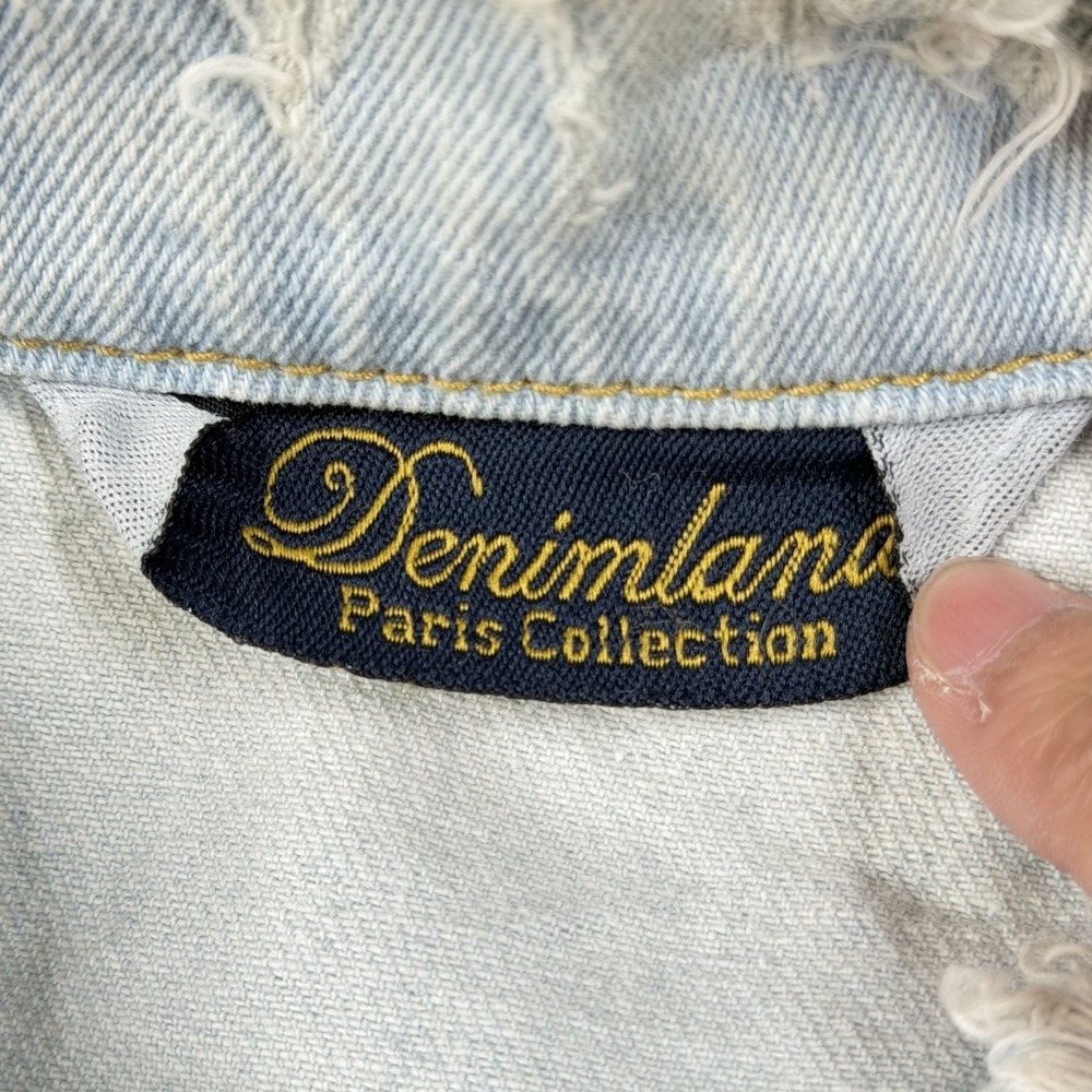 Denimland Paris Collection Jacket Distressed Collar Southwestern Tribal - Small - Picture 6 of 11